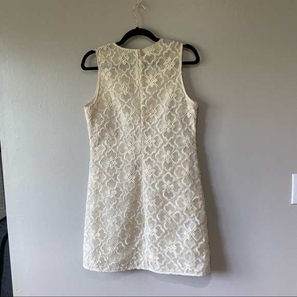 NWOT Anthropologie Pim + Larkin Cream Lace Flower Design Sleeveless Dress - Picture 6 of 12